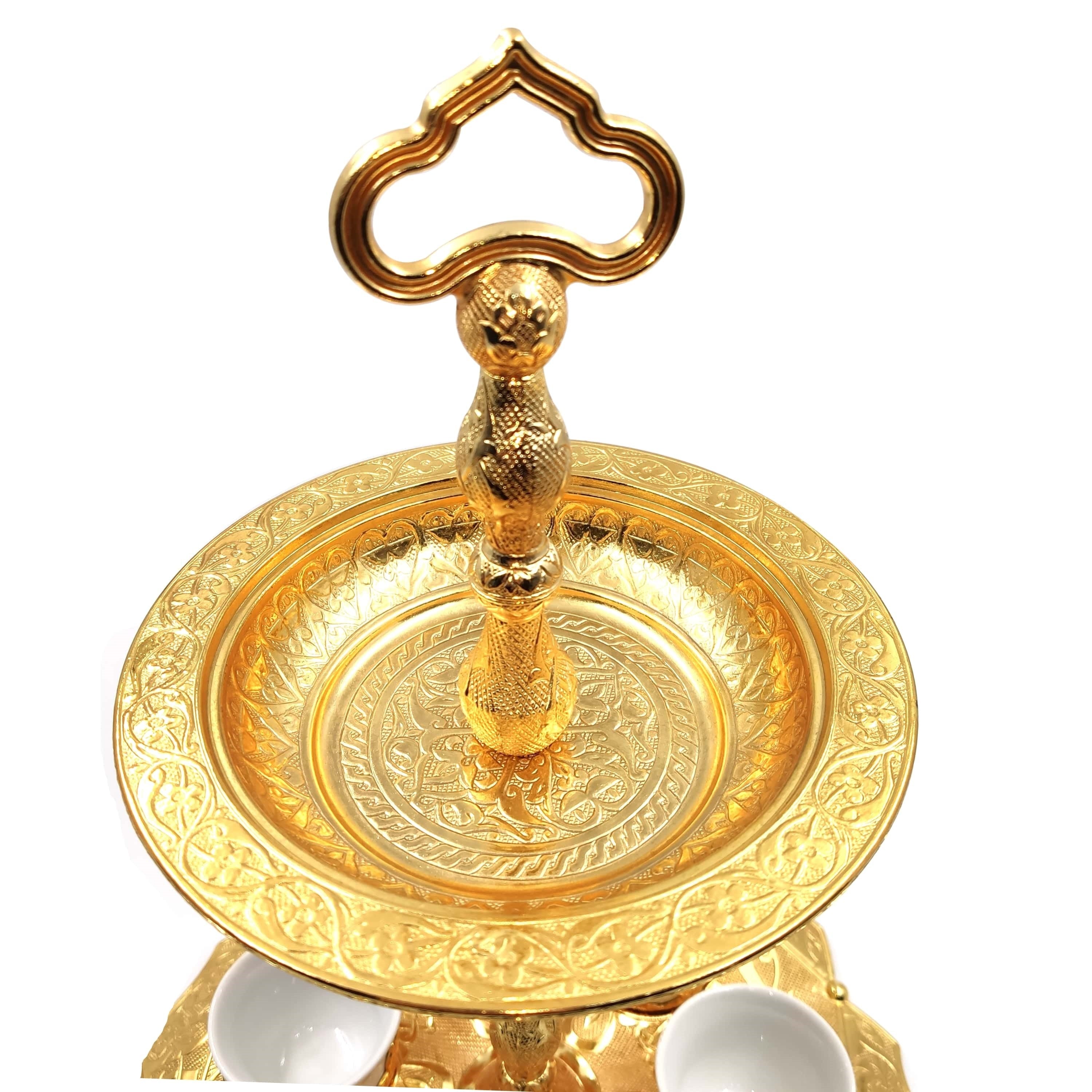 Turkish Coffee Set Mirra, Arabic Coffee Serving Cups Set Two Tier Cake Stand Afternoon Tea Wedding Plates Party