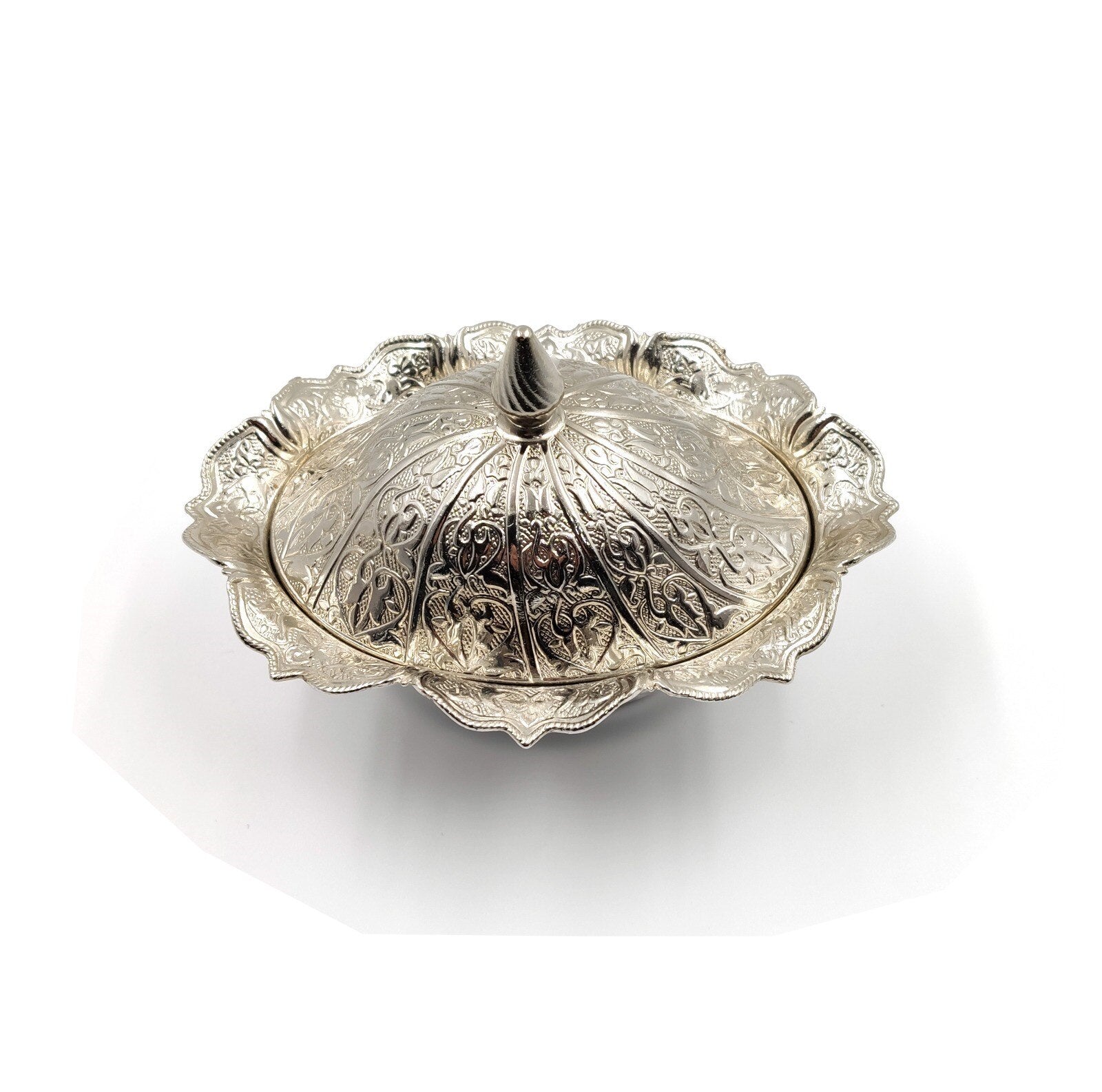 Silver Plated Fruit Plate Candy Cupcake Serving Tray Round Cupcake Holder Dessert Display Plate Serving Tray