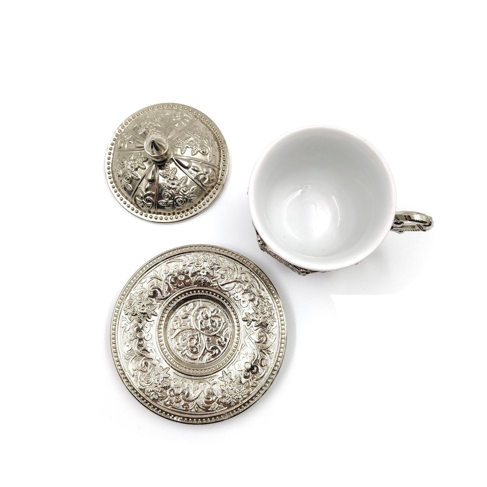 Set of 6 English Coffee Cups Set Arabic Coffee Set Handmade Cups Set Set in Espresso Copper Coffee set