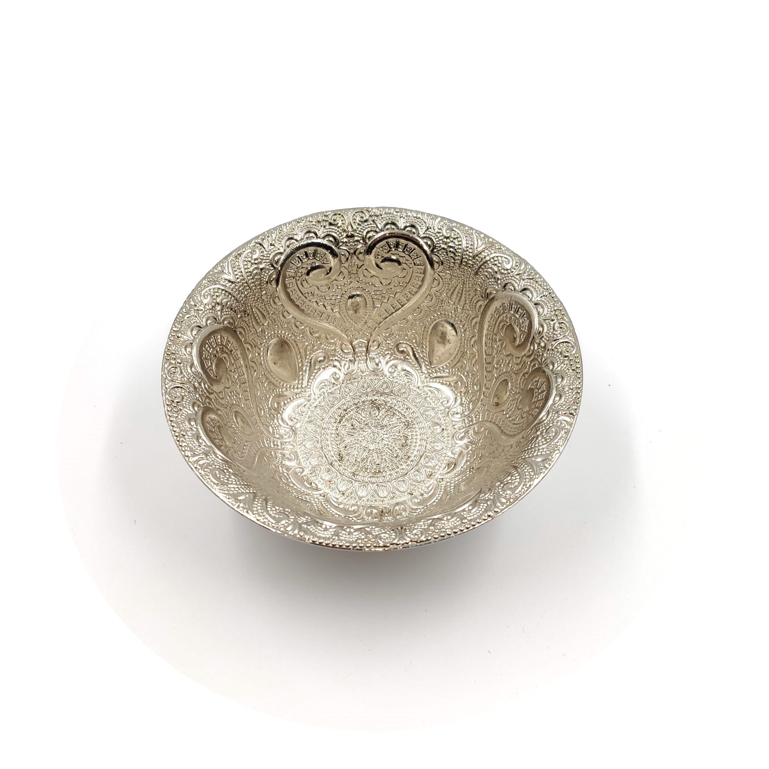 Silver Plated Fruit Plate Candy Cupcake Serving Tray Round Cupcake Holder Dessert Display Plate Serving Tray