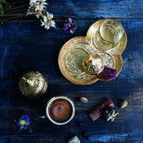 Premium Quality Porcelain & Gold Brass Turkish Arabic Greek Style Authentic Espresso Coffee Cup Saucer