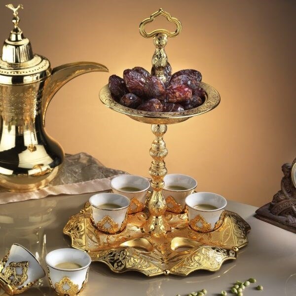 Turkish Coffee Set Mirra, Arabic Coffee Serving Cups Set Two Tier Cake Stand Afternoon Tea Wedding Plates Party
