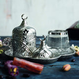 Premium Quality Porcelain & Silver Ottoman Turkish Arabic Greek Style Authentic Espresso Coffee Cup Saucer