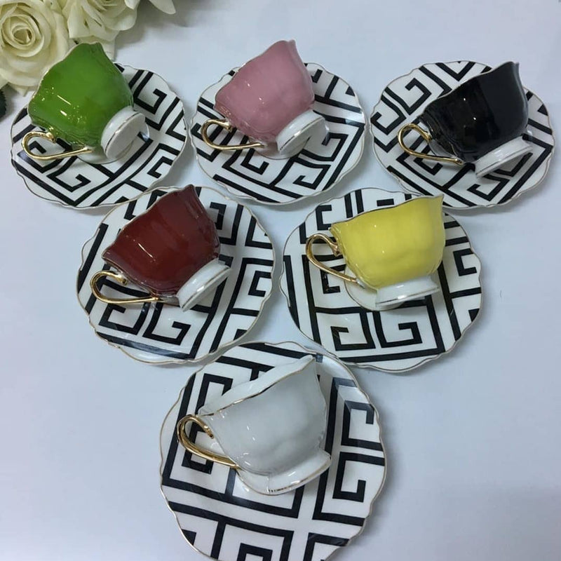 Porcelain Coffee Cups and Saucers Set High Quality Ceramic Coffee Mugs Best for Home Decoration Demistasse Coffee Set