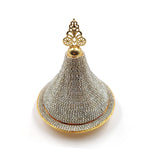 Serving Bowl Authentic Gold Silver Colour Ottoman Style Delight Bowl With Lid Plated Snack Plated Silver Serving Tray