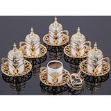 Seti 6 English coffee cap set Arabic coffee set handmade tea cups cap kit set Espresso coffee set of copper