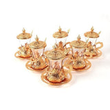 Turkish Tea Glass Cups Set ( With Teaspoon Gift)