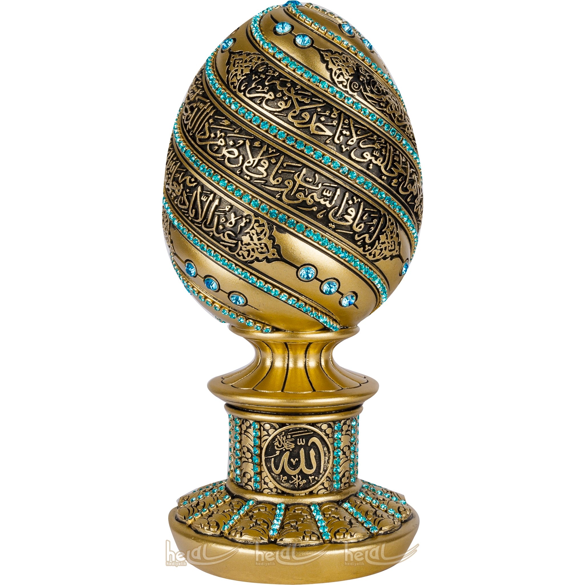 Ramadan Islamic Gift Trinket Ayatul Kursi Knickknack Muslim Arabic Home Decorations Eid Decor Allah Quran Verse Crystal Egg
