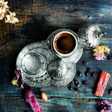 Premium Quality Porcelain & Silver Ottoman Turkish Arabic Greek Style Authentic Espresso Coffee Cup Saucer