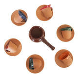 Authentic Handmade Turkish Coffee Cups Set Set in Espresso Clay Pottery Set of 6