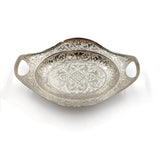 Silver Plated Fruit Plate Candy Cupcake Serving Tray Round Cupcake Holder Dessert Display Plate Serving Tray