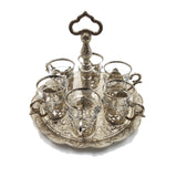 Set of 6 Swarovski Turkish Coffee Tea Cups Set Arabic Coffee Set Handmade Tea Cups Set Set in Espresso Copper Coffee set