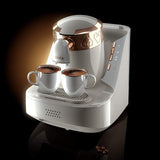 My desire Whopping OK001W Automatic 120V Turkish/Greek Coffee Machine, White/Copper (Silver)
