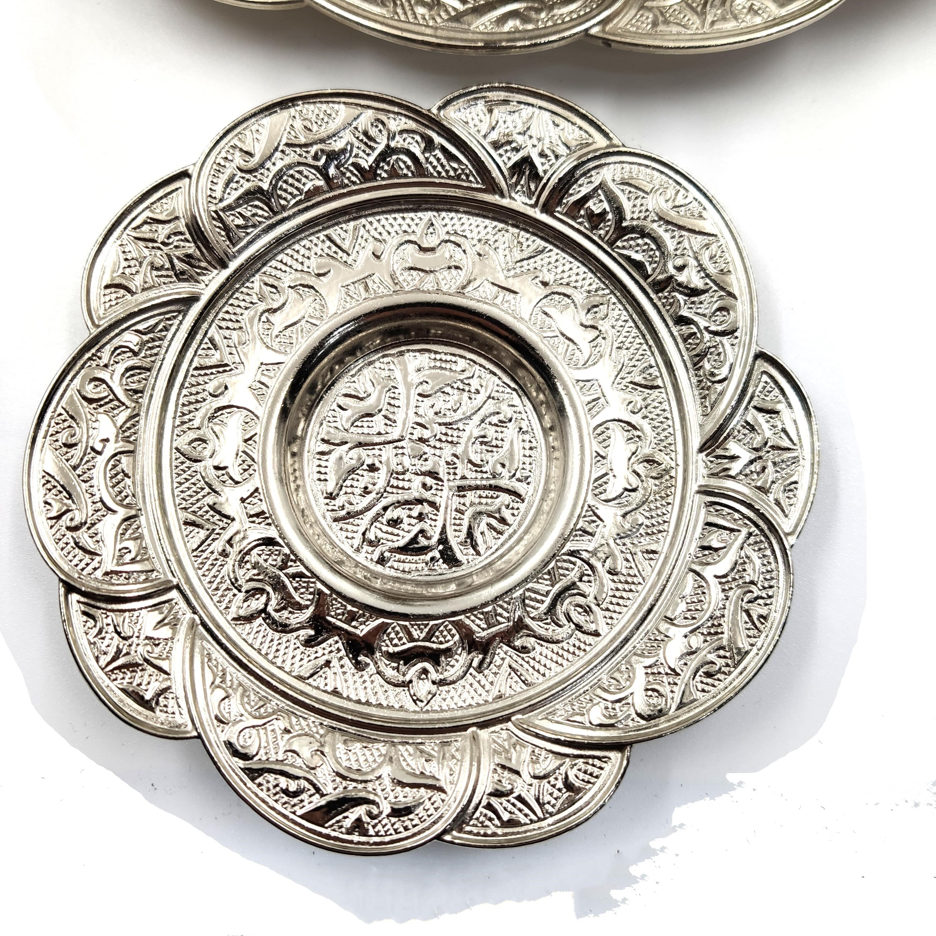 Set of 6 Swarovski Turkish Coffee Tea Cups Set Arabic Coffee Set Handmade Tea Cups Set Set in Espresso Copper Coffee set