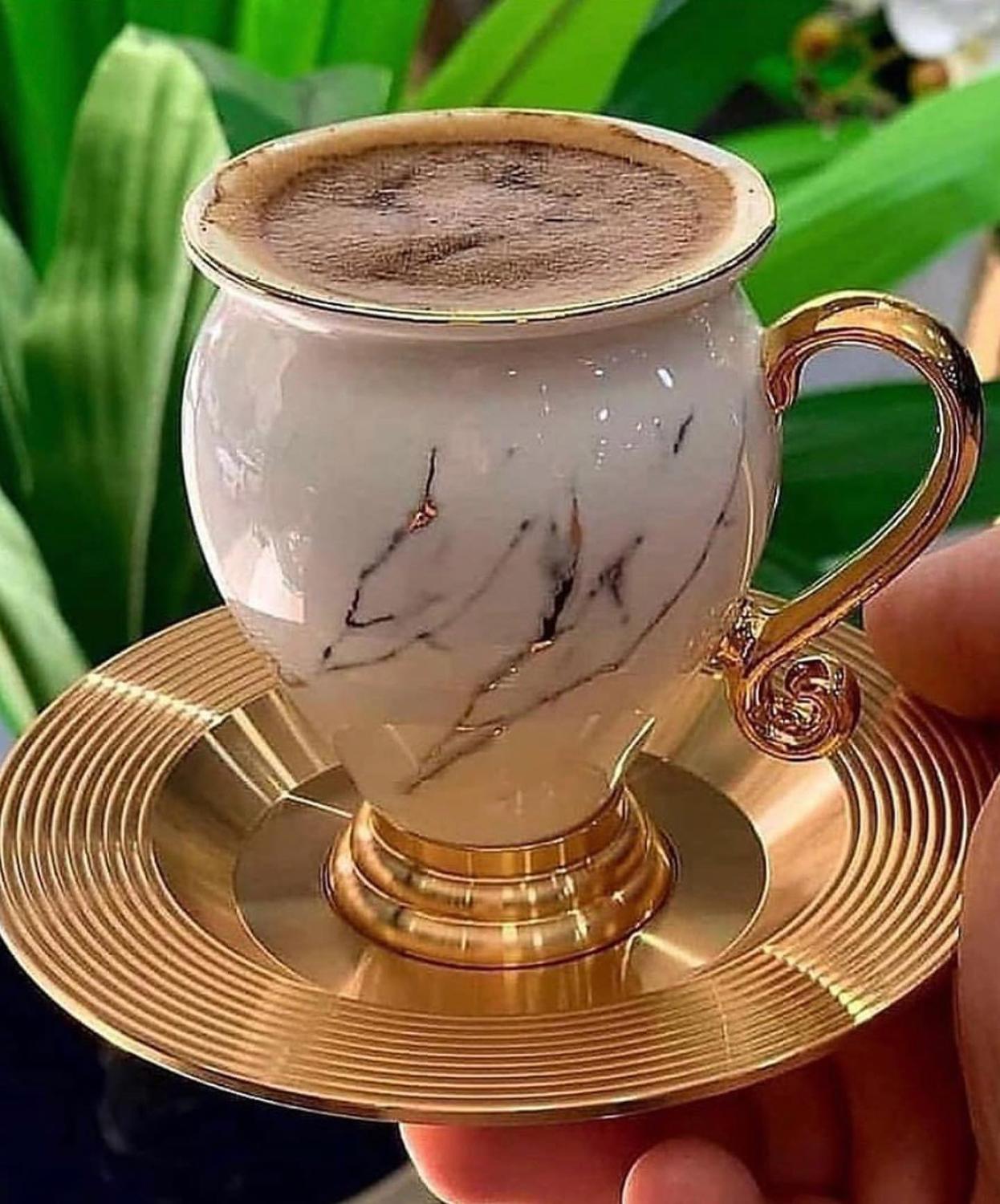 ACAR Gold Turkish High Quality Porcelain Coffee Cups and Saucers Set Ceramic Coffee Mugs Best for Home Decoration Demistasse Coffee Set