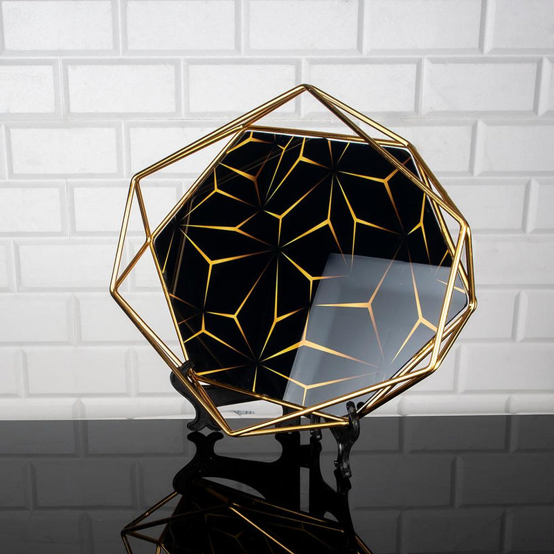 Serving Round Glass Mirror Tray Silver Golden Turkish Ottoman Style Plate Cake Bell Jar Glass Cookie Macaron Sweet Dessert