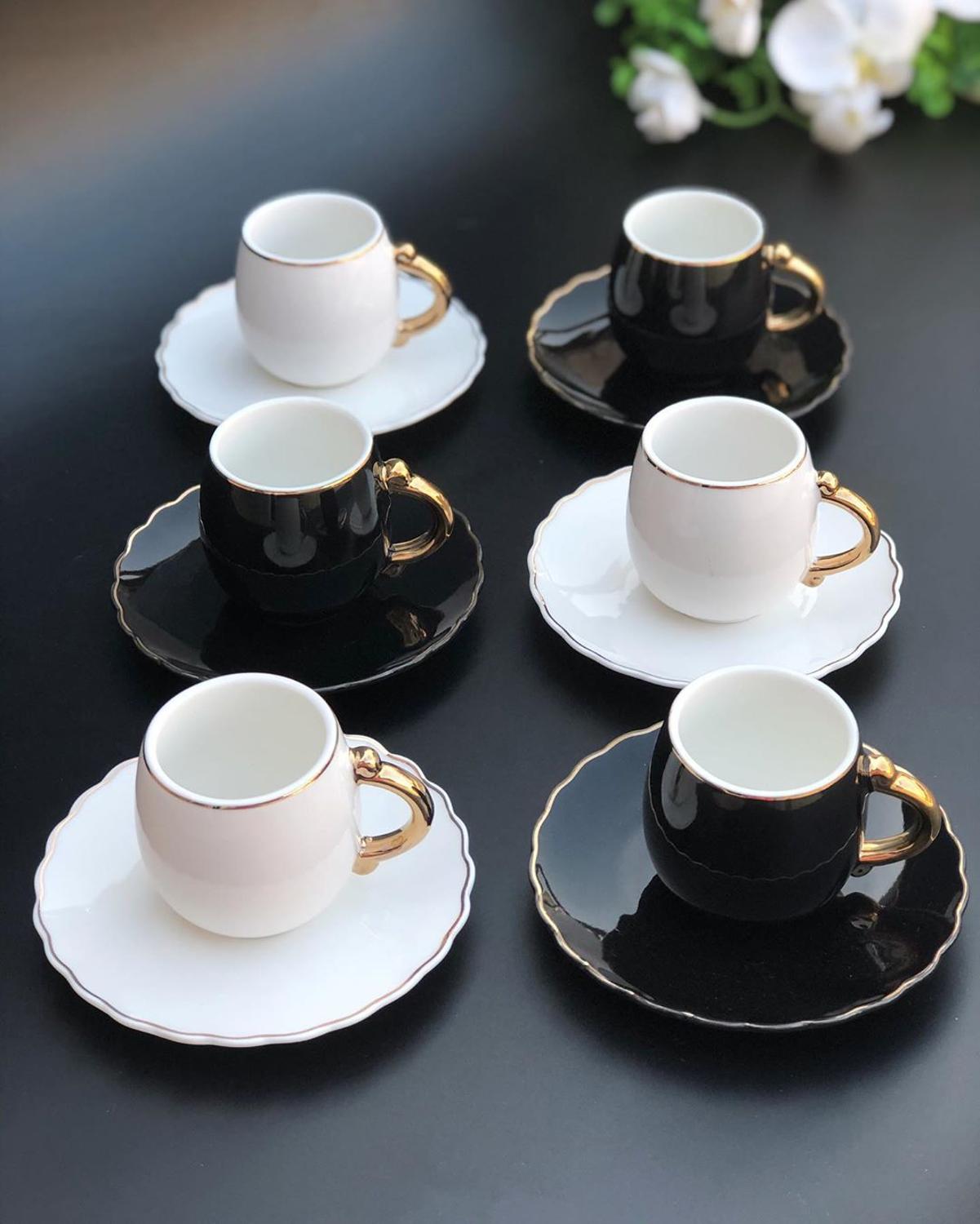 Porcelain Coffee Cups and Saucers Set High Quality Ceramic Coffee Mugs Best for Home Decoration Demistasse Coffee Set