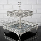 Service Tray Plate Rhinestones 2 Floor Cookie Macaron Sweet Dessert Serving Tray