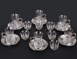 18 pieces Authentic Turkish Tea Cups And Saucers Set For Six Person