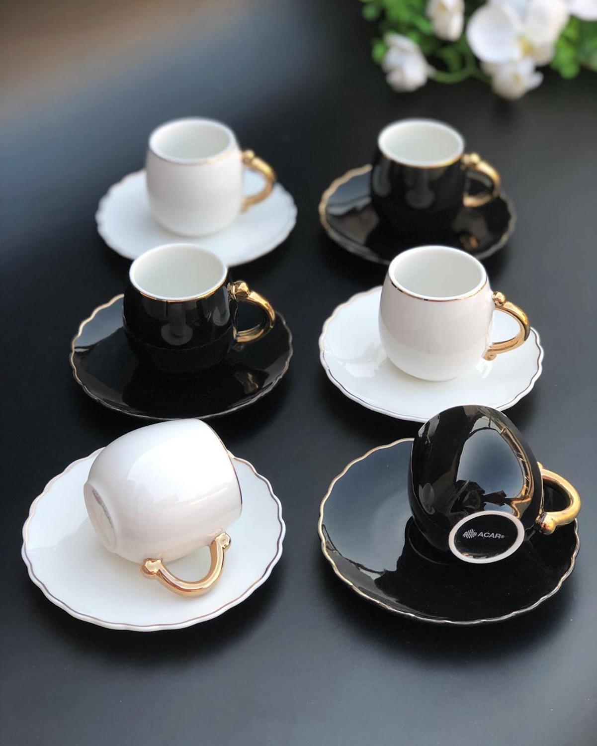 Porcelain Coffee Cups and Saucers Set High Quality Ceramic Coffee Mugs Best for Home Decoration Demistasse Coffee Set