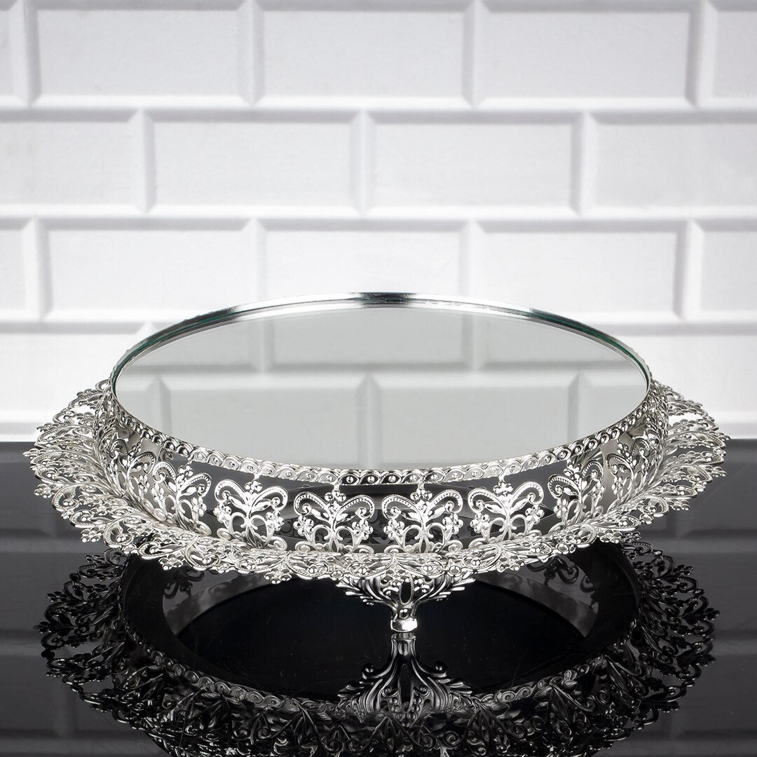 Service Tray Hurrem Style Plate Cake Bell Jar Glass Cookie Macaron Sweet Dessert Serving Tray