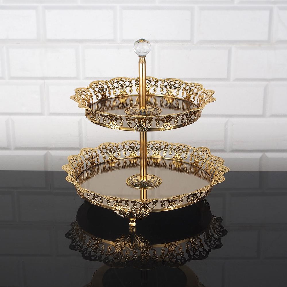 Service Tray Plate Rhinestones 2 Floor Cookie Macaron Sweet Dessert Serving Tray