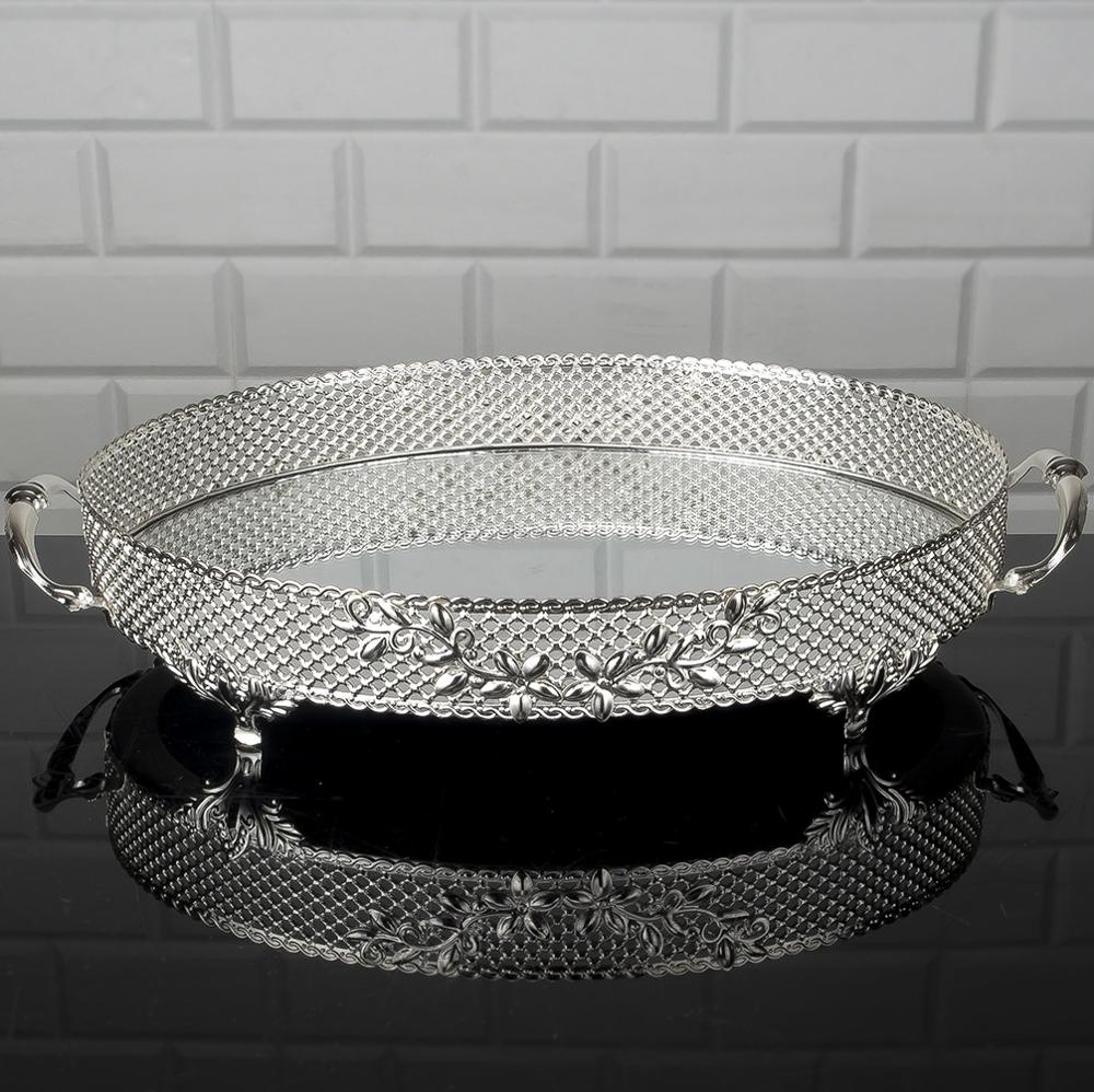 Serving Oval Tray Golden Silver Big Medium Small Hurrem Turkish Ottoman Style Plate Cake Glass Cookie Sweet Dessert