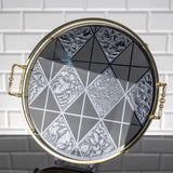 Serving Round Glass Mirror Tray Silver Golden Turkish Ottoman Style Plate Cake Bell Jar Glass Cookie Macaron Sweet Dessert