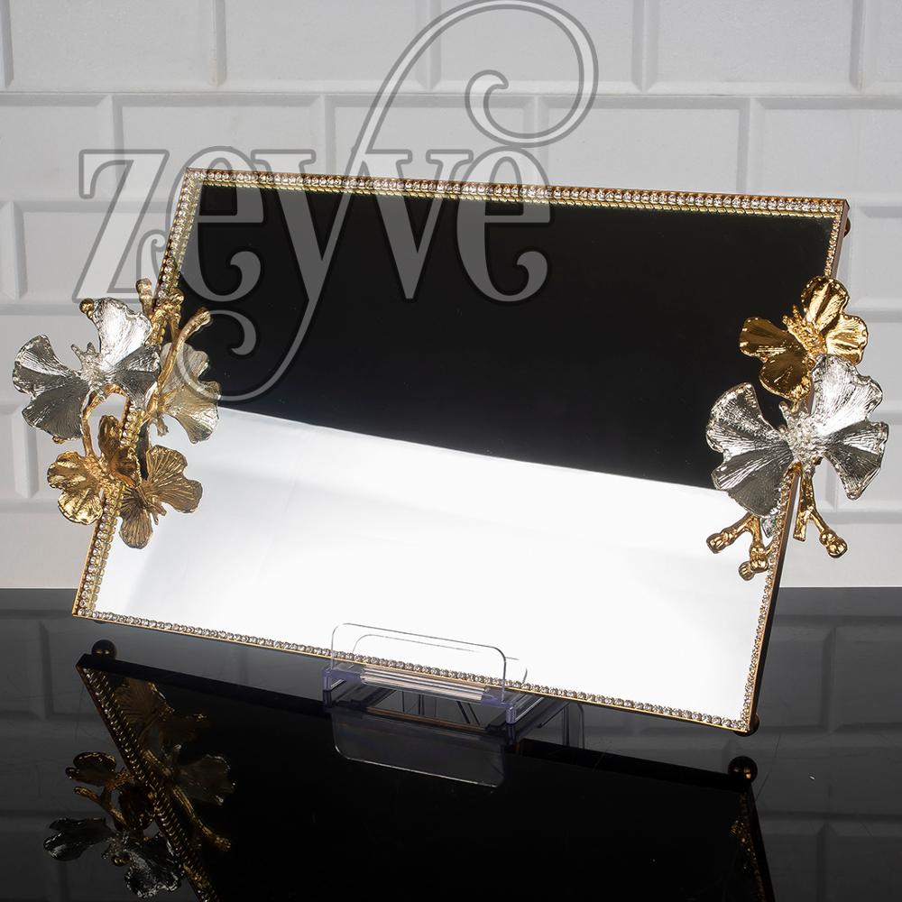 Service Tray Hurrem Style Plate Cake Bell Jar Glass Cookie Macaron Sweet Dessert Serving Tray