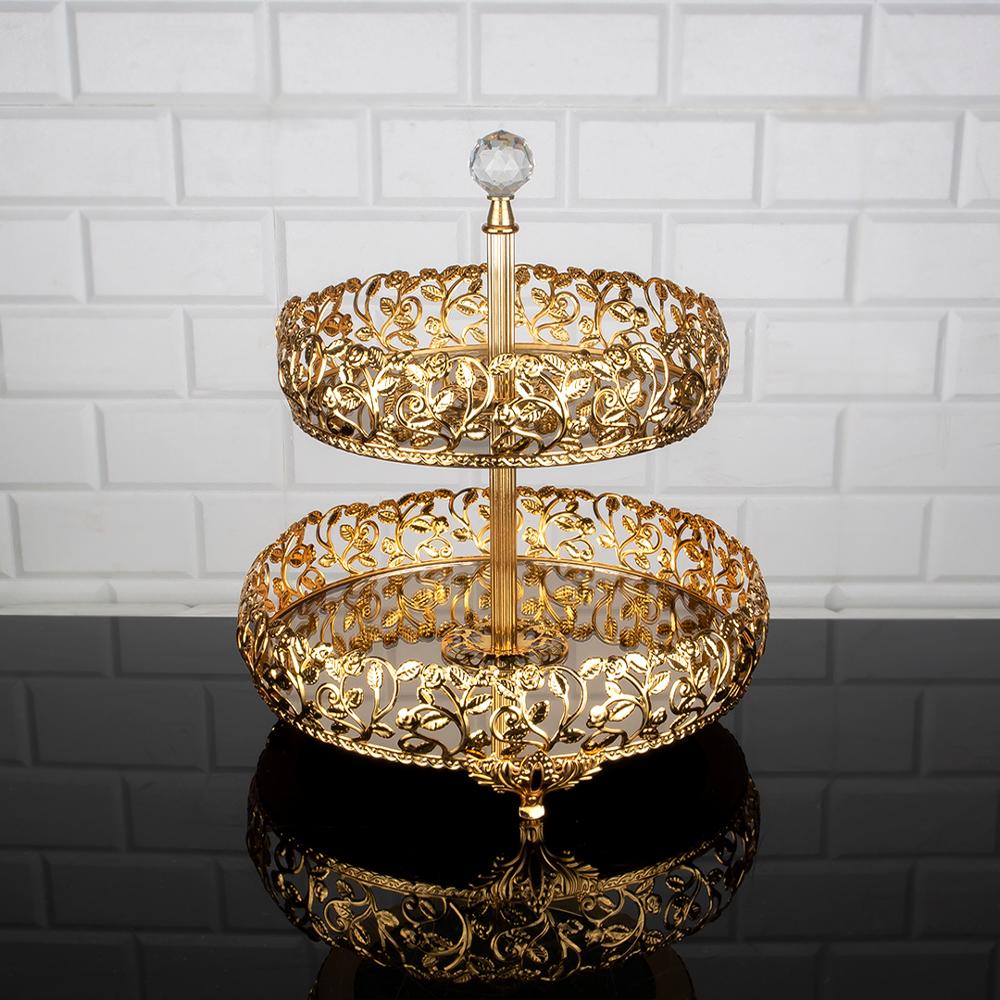 Service Tray Plate Rhinestones 2 Floor Cookie Macaron Sweet Dessert Serving Tray