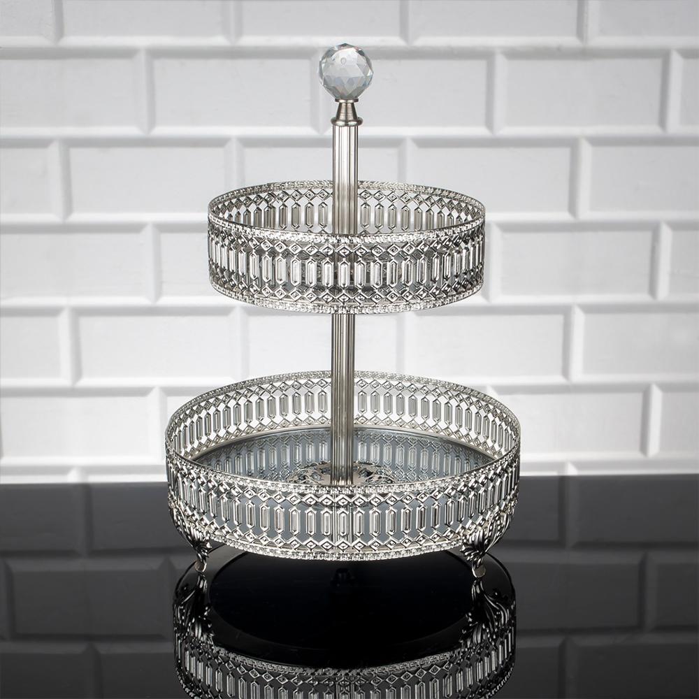 Service Tray Plate Rhinestones 2 Floor Cookie Macaron Sweet Dessert Serving Tray