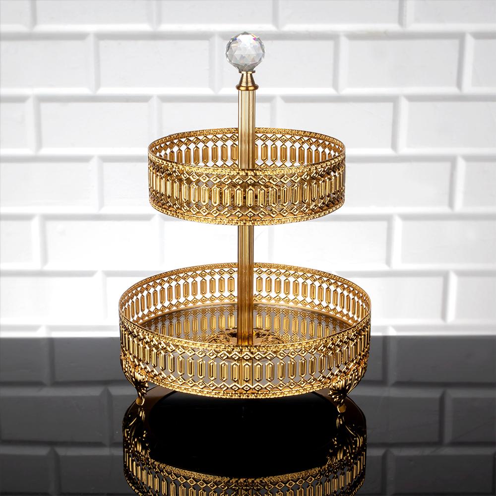 Service Tray Plate Rhinestones 2 Floor Cookie Macaron Sweet Dessert Serving Tray