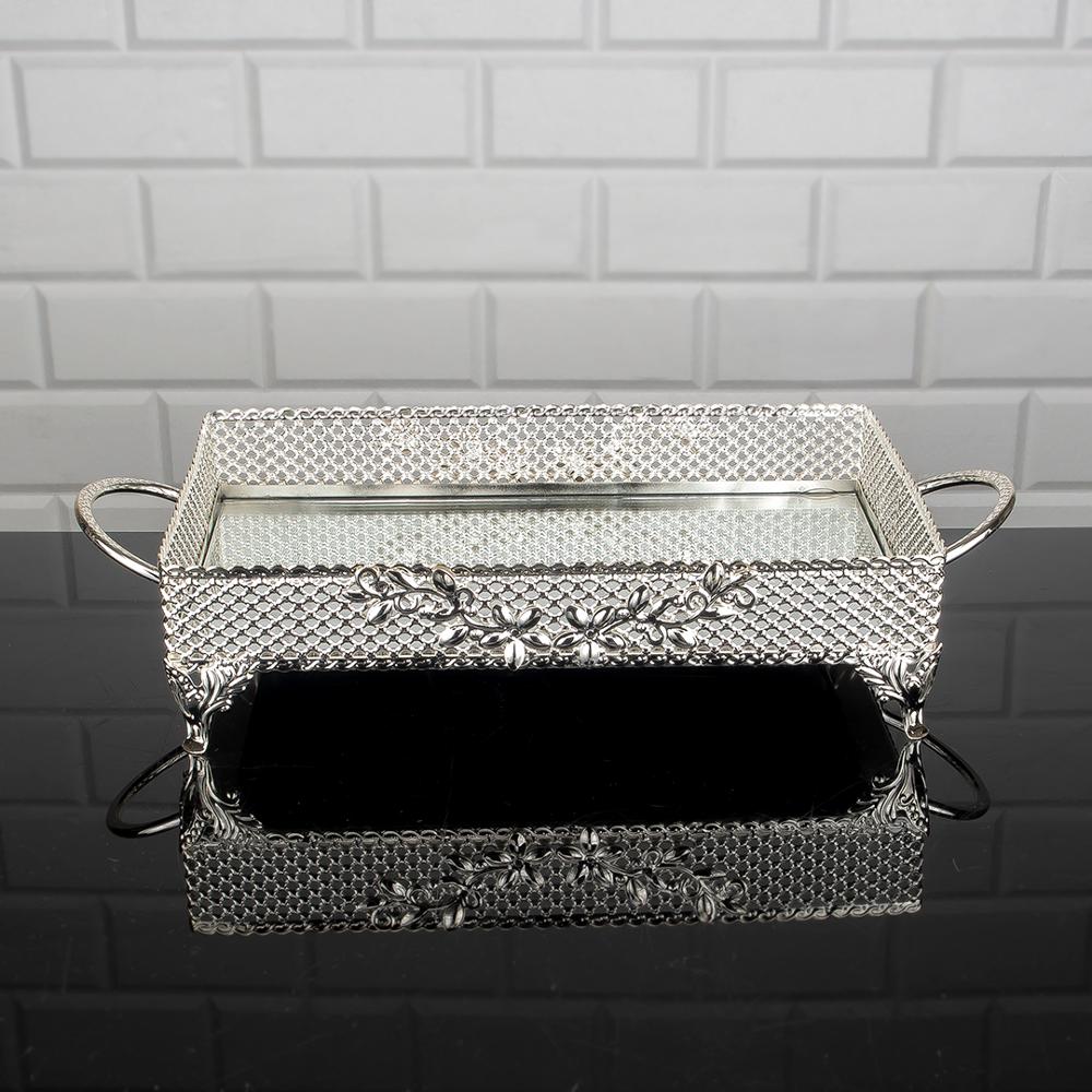 Service Rectangle Square Tray Golden Silver Big Medium Small Hurrem Turkish Ottoman Style Plate Cake Glass Cookie Sweet Dessert