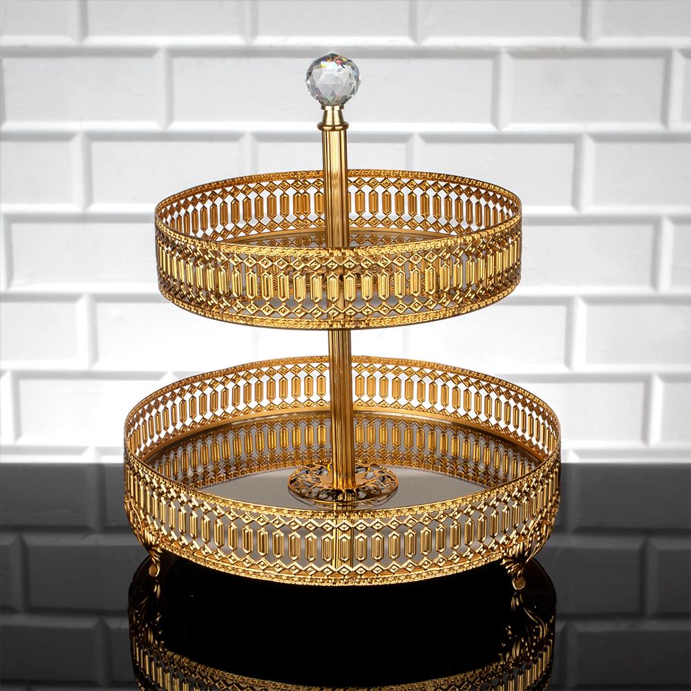 Service Tray Plate Rhinestones 2 Floor Cookie Macaron Sweet Dessert Serving Tray