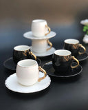 Porcelain Coffee Cups and Saucers Set High Quality Ceramic Coffee Mugs Best for Home Decoration Demistasse Coffee Set
