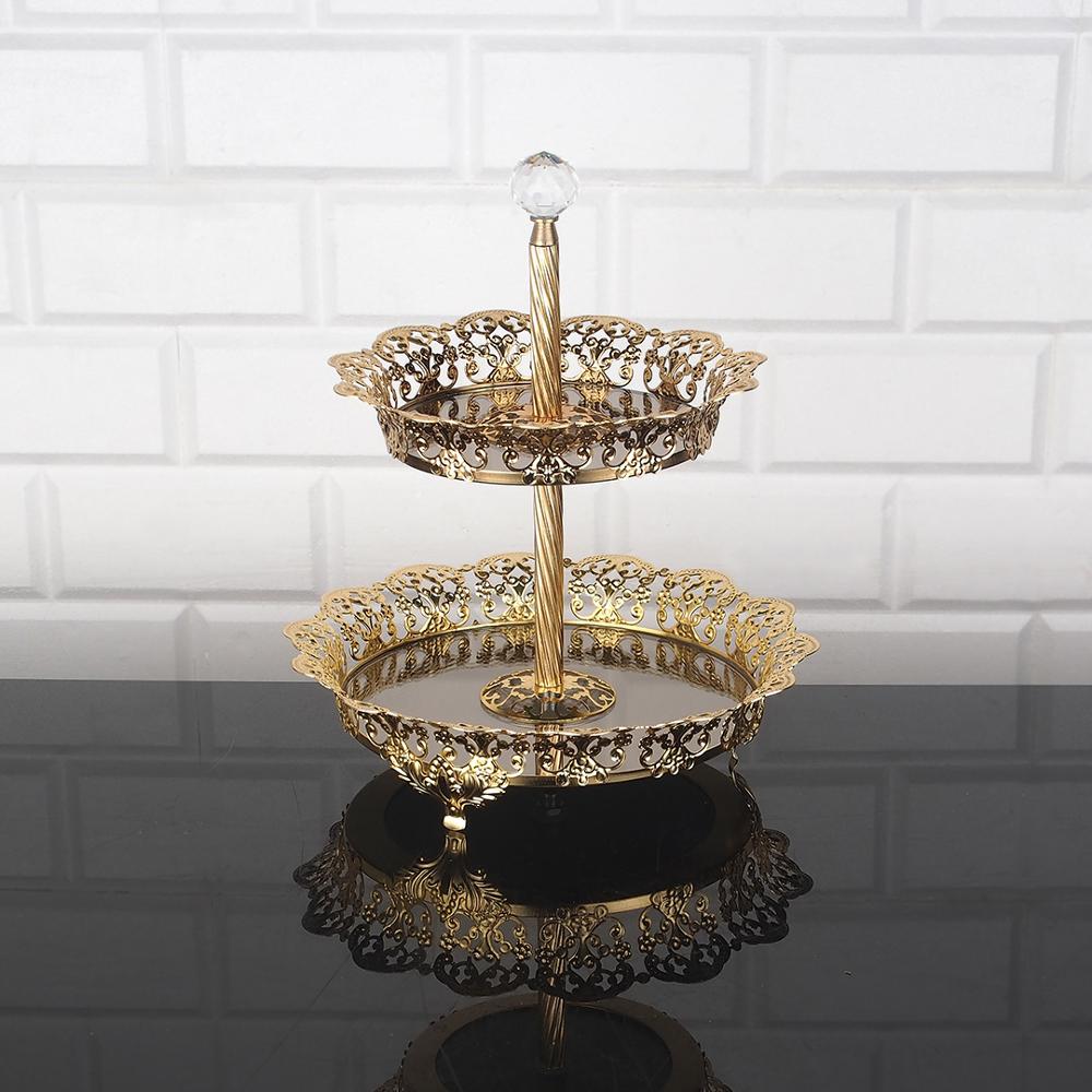 Service Tray Plate Rhinestones 2 Floor Cookie Macaron Sweet Dessert Serving Tray