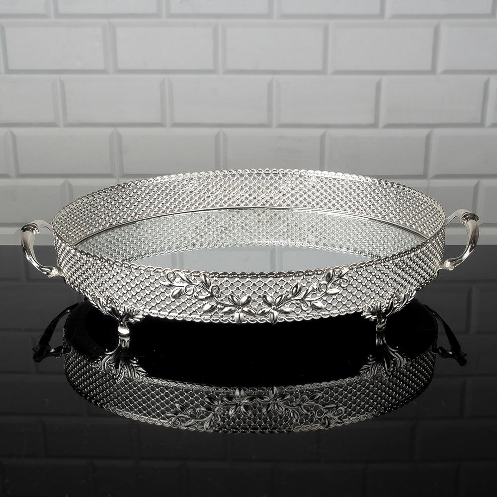 Serving Oval Tray Golden Silver Big Medium Small Hurrem Turkish Ottoman Style Plate Cake Glass Cookie Sweet Dessert