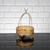 Serving Basket Silver Golden Round Tray Turkish Ottoman Style Plate Cake Bell Jar Cookie Macaron Sweet Dessert Serving