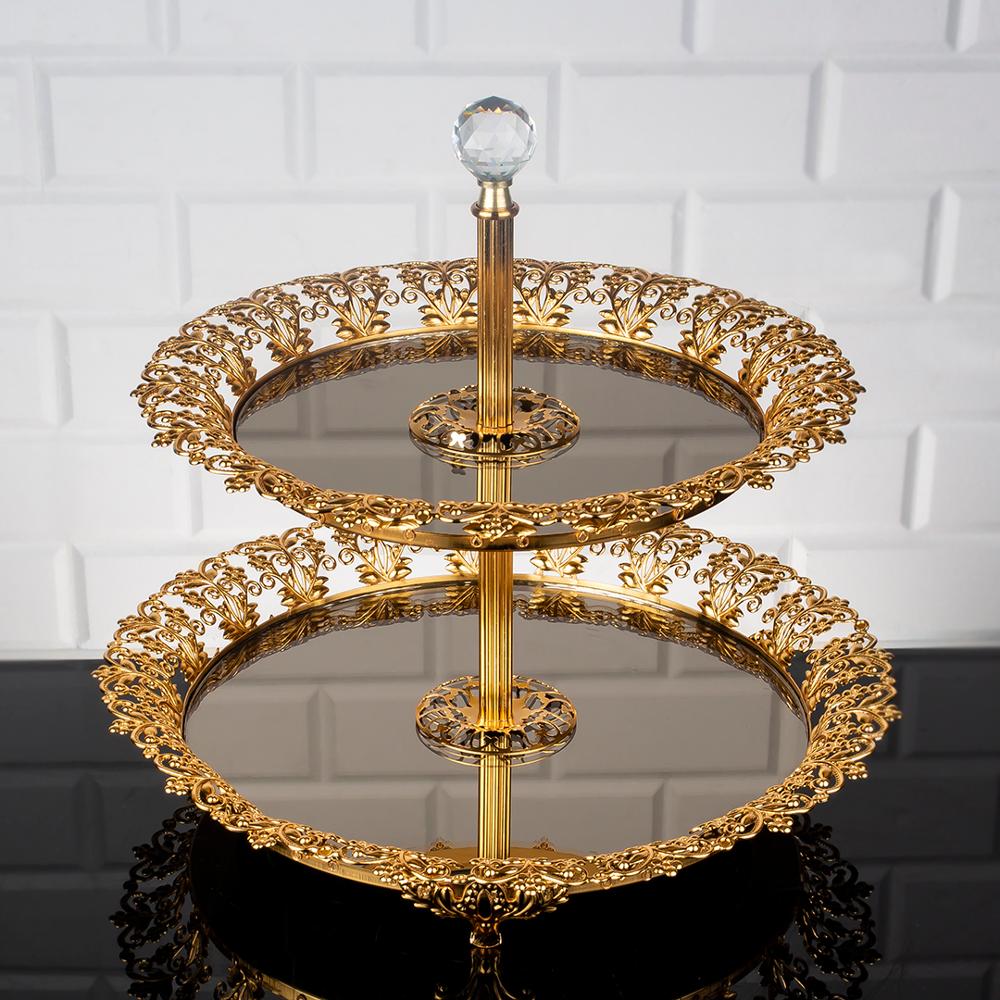 Service Tray Plate Rhinestones 2 Floor Cookie Macaron Sweet Dessert Serving Tray