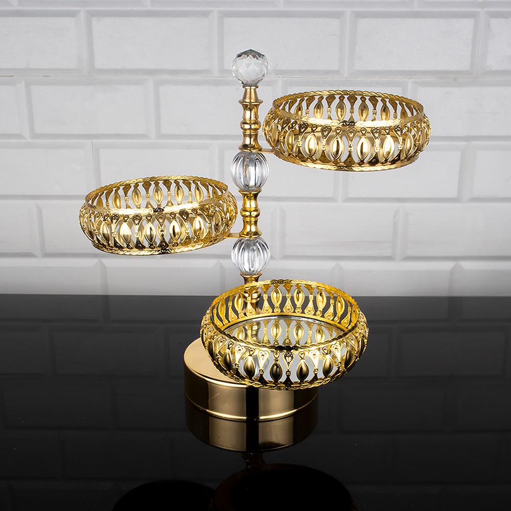 Service Tray Plate Rhinestones 2 Floor Cookie Macaron Sweet Dessert Serving Tray