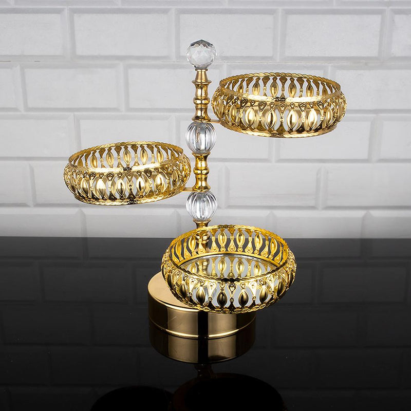 Service Tray Plate Rhinestones 2 Floor Cookie Macaron Sweet Dessert Serving Tray