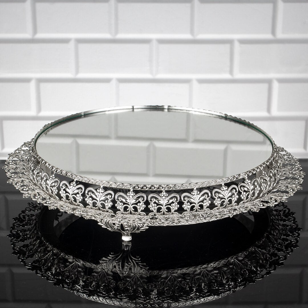 Service Tray Hurrem Style Plate Cake Bell Jar Glass Cookie Macaron Sweet Dessert Serving Tray