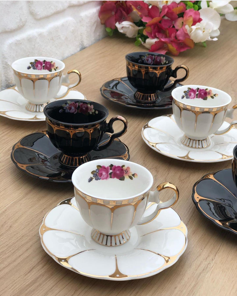 Porcelain Coffee Cups and Saucers Set High Quality Ceramic Coffee Mugs Best for Home Decoration Demistasse Coffee Set