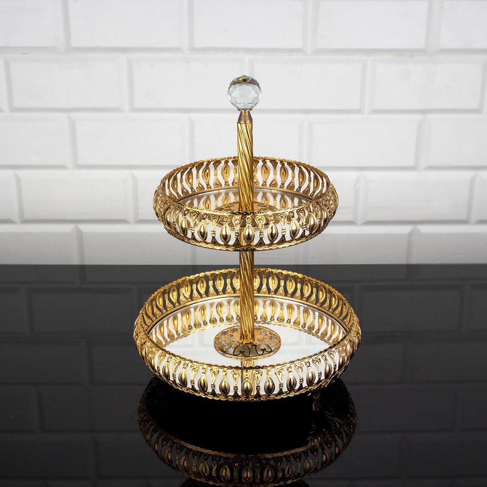 Service Tray Plate Rhinestones 2 Floor Cookie Macaron Sweet Dessert Serving Tray