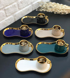 Porcelain Coffee Cups and Saucers Set Luxury Ceramic Coffee Mugs Best for Home Decoration Demistasse Coffee Set