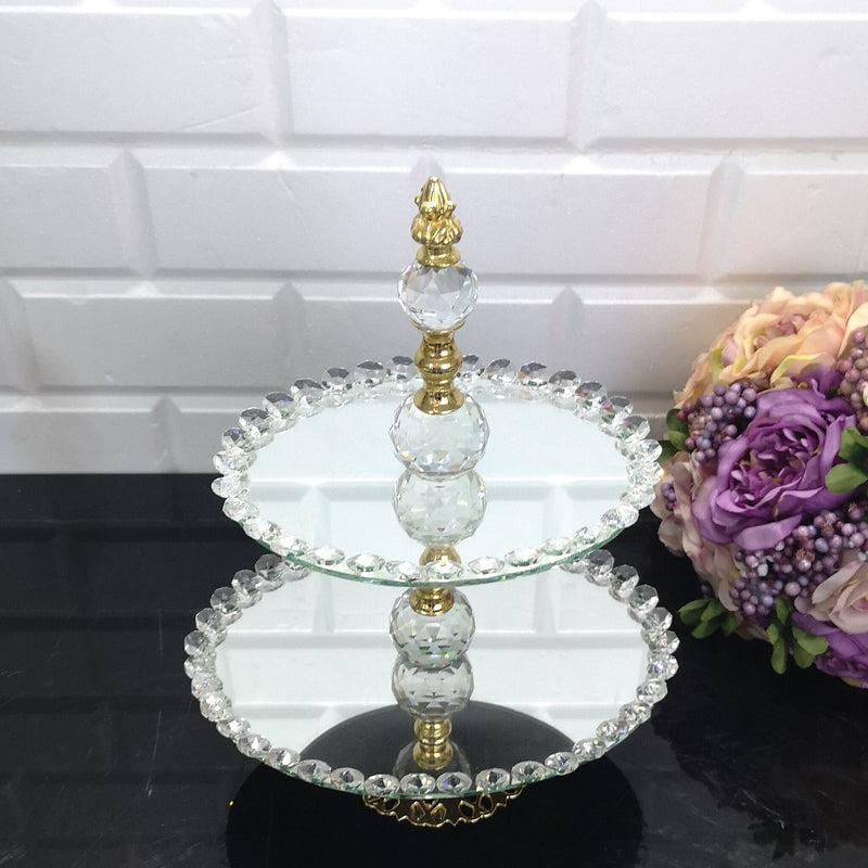Service Tray Plate Rhinestones 2 Floor Cookie Macaron Sweet Dessert Serving Tray
