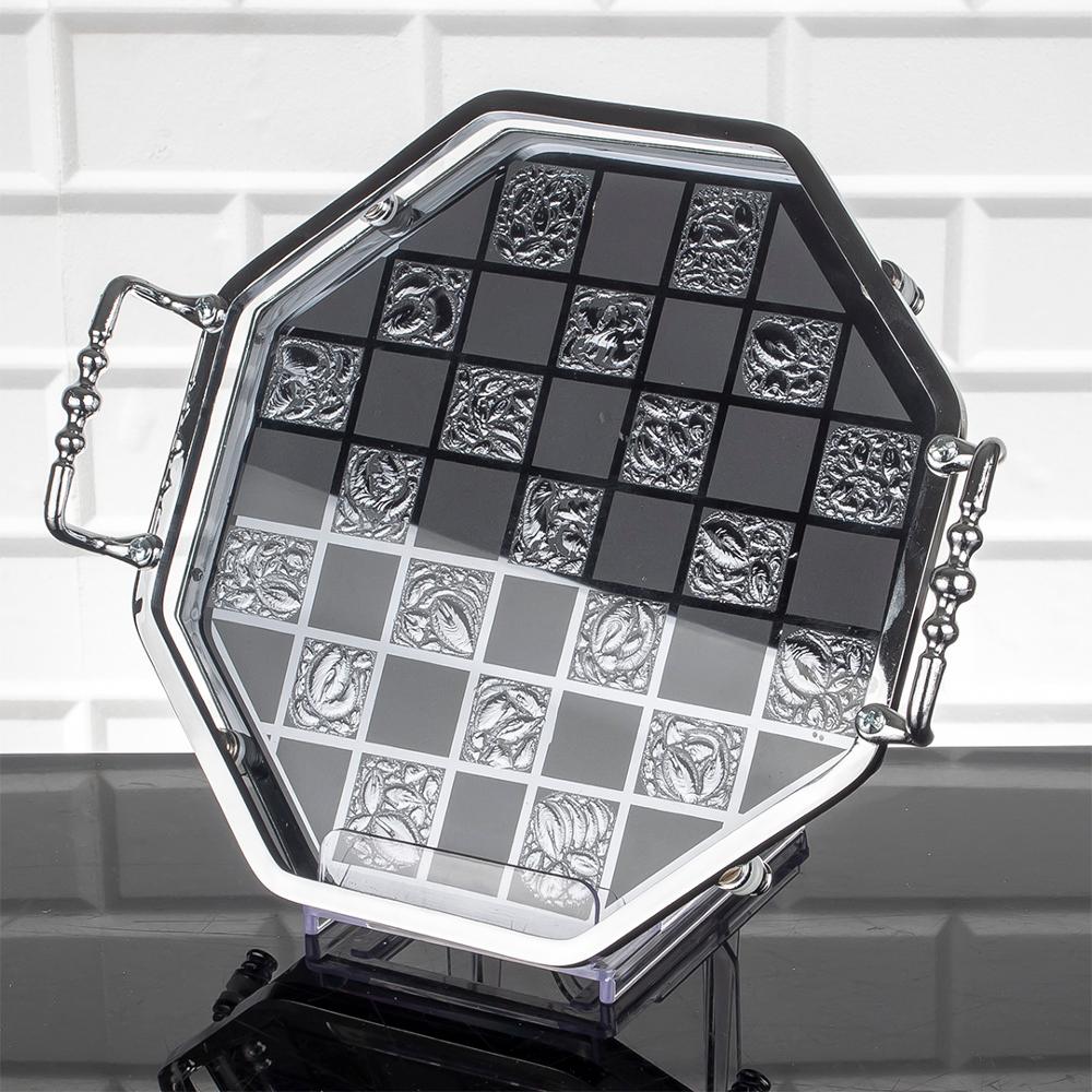 Serveer achthoekig glazen spiegelblad Zilver gouden Turkse Ottomaanse stijl plaat Cake stolp Glas koekje Macaron Zoet dessert