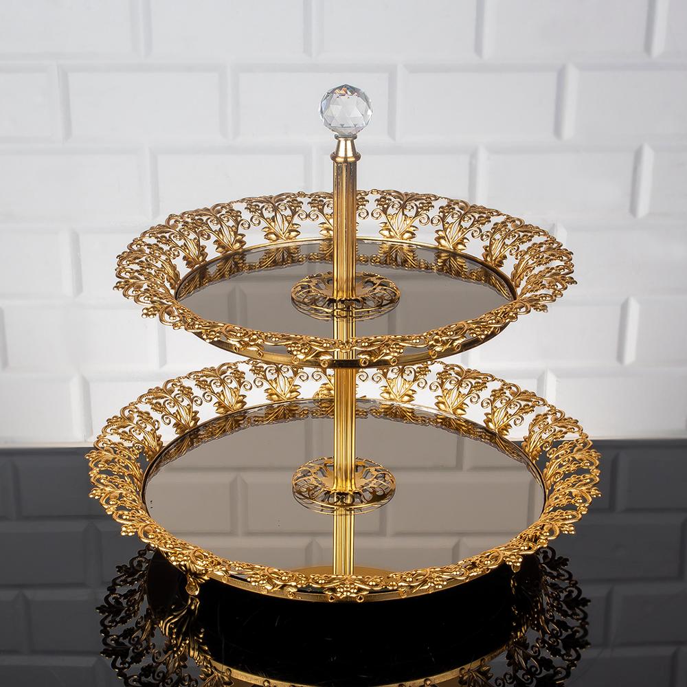 Service Tray Plate Rhinestones 2 Floor Cookie Macaron Sweet Dessert Serving Tray