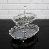 Serving Tray Plate Rhinestones 2 Floor Cookie Macaron Sweet Dessert Service Oval Golden Silver