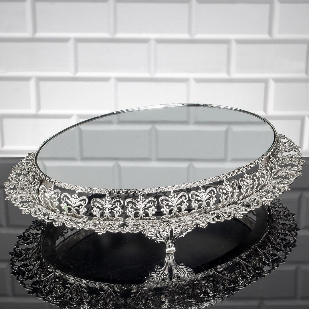 Service Tray Hurrem Style Plate Cake Bell Jar Glass Cookie Macaron Sweet Dessert Serving Tray